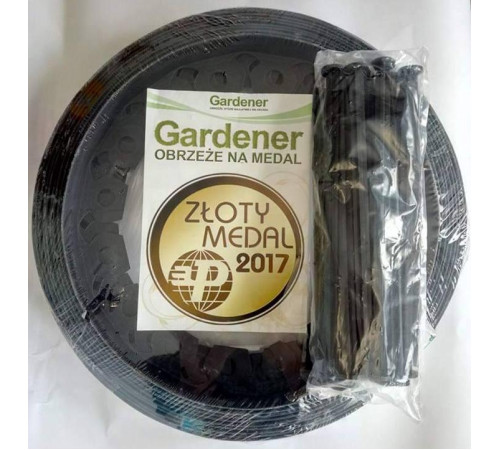 Бордюр GARDENER чорний 4см х 10м + 20 кілочків