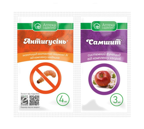 ТМ Укравіт Інсектицид Антигусінь к. с. 4мл + Самшит к. с. 3мл/60шт