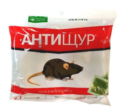 ТМ Укравіт Родентицид Антищур тісто 200г/50шт.ящ
