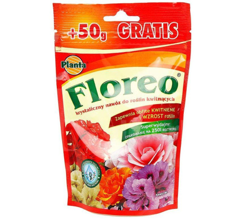 Добриво Floreo для квітучих рослин 250г ТМ Planta Польща