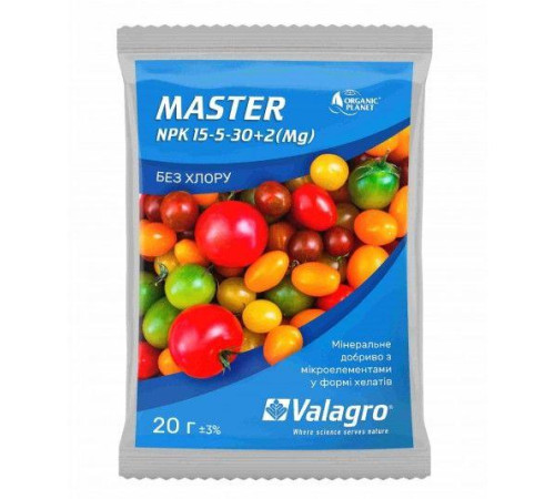 Мінеральне удобрення Майстер плюс NPK 15-5-30 25г Valagro
