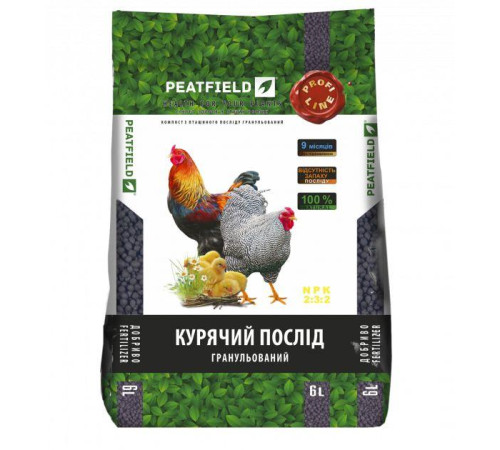 Компост із курячого посліду гранулювань PeatField 6л