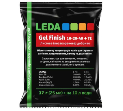 Добриво Leda Gel Finish 10-20-40+TE 37г (25мл)