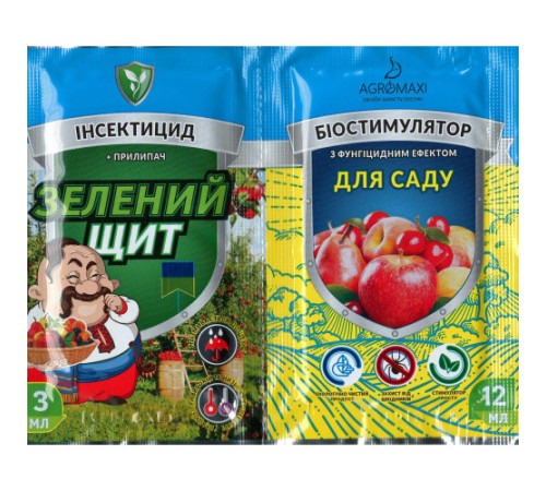 Інсектофунгіцид Зелений щит "САД" 12мл+3мл /50шт