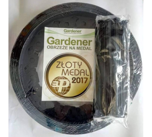 Бордюр GARDENER чорний 4см х 10м + 20 кілочків