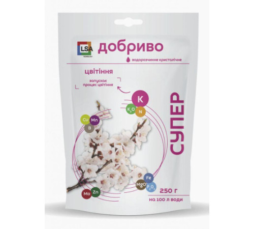 СУПЕР ДОБРИВО- Цвітіння кристал.250г