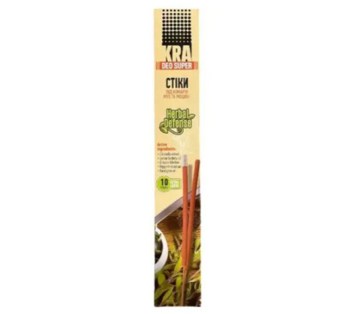 Інсектицидні палички від комарів і мух KRA Herbal Defense 10шт extra large/10шт