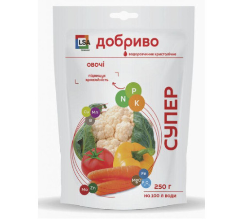 СУПЕР ДОБРИВО- Овочі кристал.250г