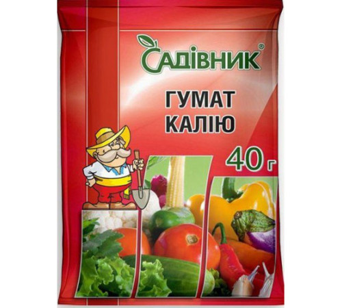 Добриво Садівник Гумат Калію 40г уп/50шт