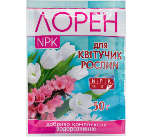 Добриво кристал. Лорен NPK для Квітучих 50г