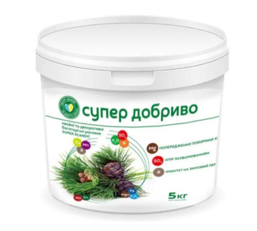 СУПЕР ДОБРИВО Super Scandic для Хвойних та декоративних багат.рослин 5кг Фінляндія