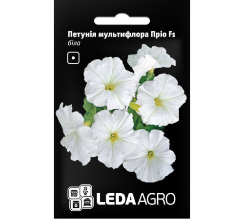 ТМ LEDAAGRO Петунія мультифлора Пріо F1 біла 0,01 г