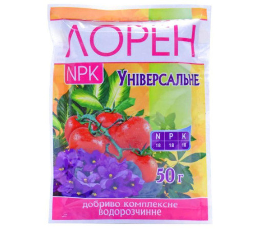 Добриво кристал. Лорен NPK Універсальне 50г